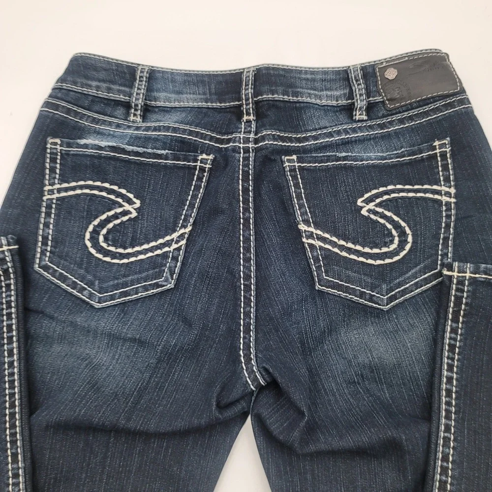 Silver Jeans Co Suki High Slim Bootcut Jeans Dark Wash Indigo W30 L35